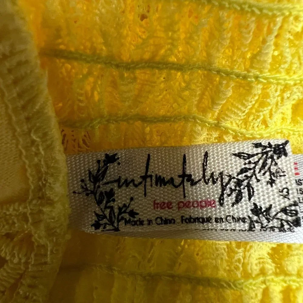 Free People Intimately Sunrise to Sunset Yellow Sunny Day Longline Bralette XS